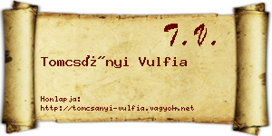 Tomcsányi Vulfia névjegykártya